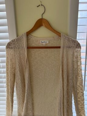 Cloud Chaser Open-Front Cream Knit Cardigan